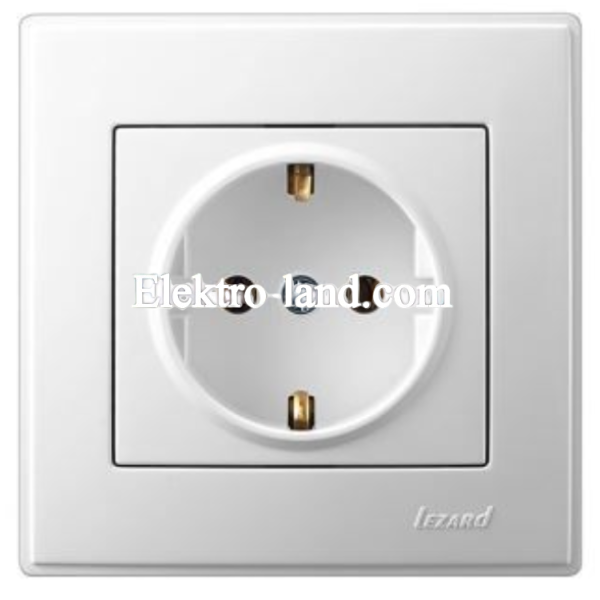 Розетка с заземлением Lezard Lesya, белый (705-0202-122)